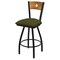 Holland Bar Stool Co 30" Swivel Counter Stool, Black Wrinkle, Med Back, Graph Parrot Seat X830 - alternate 1
